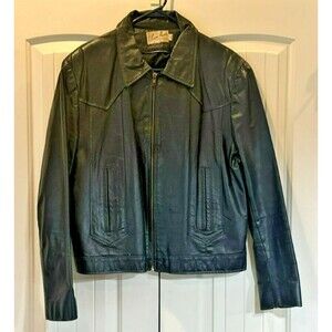 Vintage Jean Pierre Argentina Black Leather Jacket  Size 44 (XL)